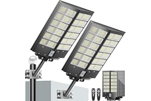 XMPTYN Solar Street Lights Outdoor Waterproof 9000W - LED Solar Powered Street Light Dusk to Dawn with Mention Sensor, Heavy Duty Large Outdoor Solar Lights for Parking Lot/Garden/Yard/Pathway Lighting