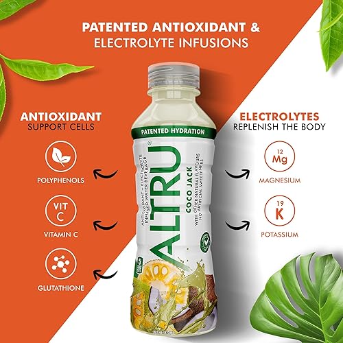 ALTRU Tropical Fruit Flavored Water with Patented Antioxidant & Electrolyte  Blend with Glutathione, 12 pack (16 oz bottles), Keto, Zero Sugar (Prickly  Tangerine) in Saudi Arabia