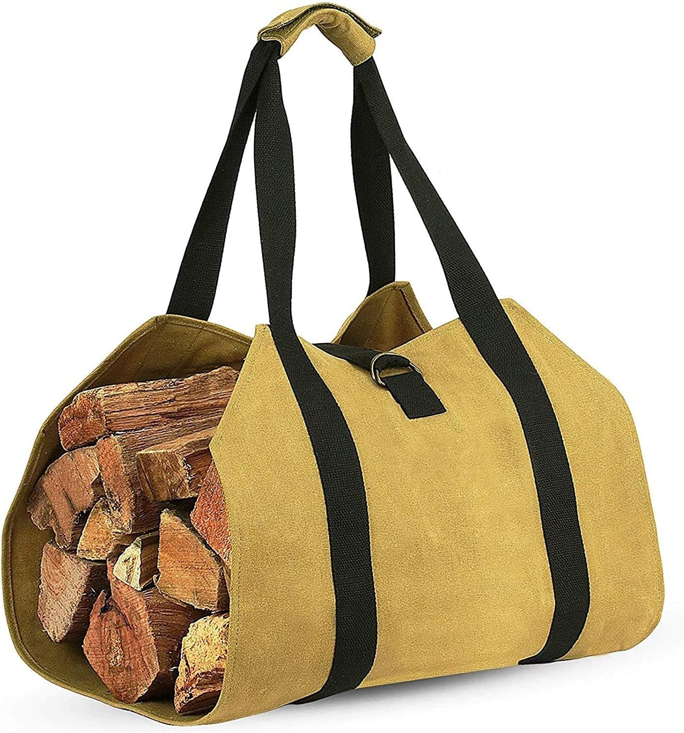 Canvas Firewood Log Carrier with Super Strong Double Straps for Reinforce Both Front And Back