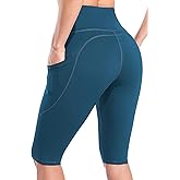 SOCIALA Womens High Waist Biker Shorts with Pockets 12" Workout Running Short