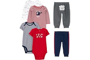 Simple Joys by Carter's Baby Boys' 6-Piece Bodysuits (Short and Long Sleeve) and Pants Set