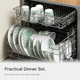 VonShef Melamine Dinnerware Set 16Pc Leaf Print Plates Bowls Tumblers view 4