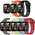 FitTurn 8 Pack Colorful Bands Compatible with Xiaomi Mi watch lite 3/Redmi Watch 3, Adjustable Soft Silicone Replacement Sport Strap for Women Men Sport Bands Accessories for Xiaomi Mi watch lite 3/Redmi Watch 3 Smartwatch