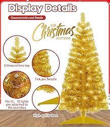 DEWUR Pre-Lit Artificial Christmas Tree, Warm White
