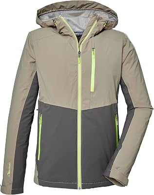 Hombres Chaqueta funcional impermeable/chaqueta exterior con capucha. KOS 27 MN JCKT, green, L, 41315-000