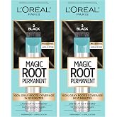 L'Oreal Paris Magic Root Permanent Hair Color Kit, 100% Gray Hair Coverage In Just 10 Minutes, Precision Brush Applicator for Seamless Application, 2 Black (2 Count)