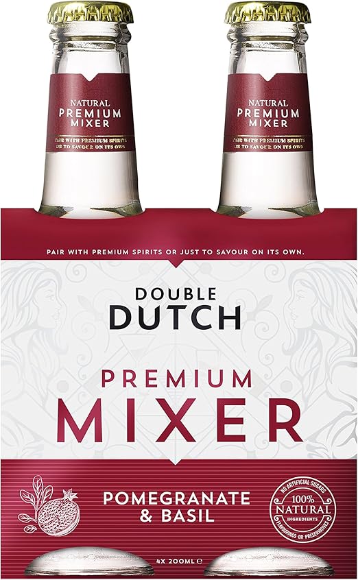 Double Dutch Tonic Water, 200 ml, Pomegranate and Basil, Pack of 4 Amazon.co.uk Grocery