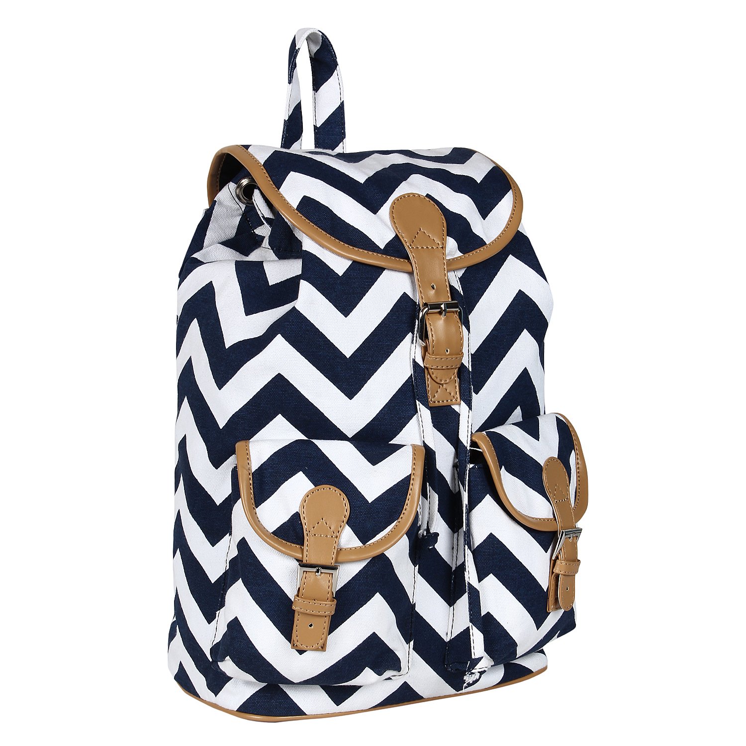 lychee bags women's blue, white canvas lacey backpack