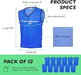 GSi Sports Pinnies 12 Pack Free Size Blue Mesh Training Vests 24x26 view 5