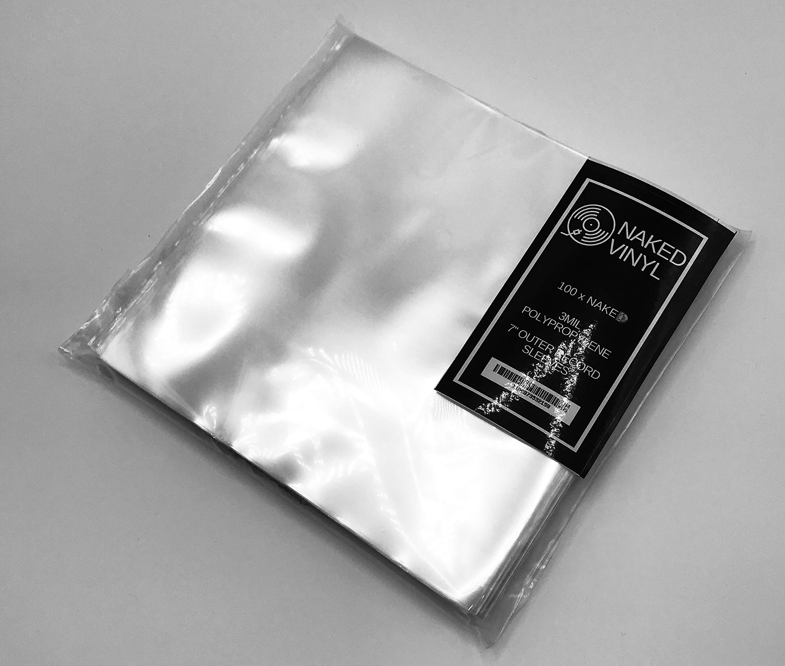 7 inch Outer Sleeves - 3 mil Polypropylene, 7.42 x 7.42 inches, Crystal Clear and Wrinkle Free - PACK OF 100
