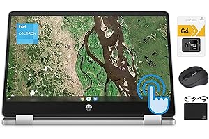 HP X360 Chromebook 2-in-1 Convertible Laptop 2023 Premium, 14'' HD Touchscreen, Intel Celeron N4500, 4GB RAM, 128GB (64GB eMM