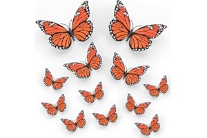 LXZYU Monarch Butterfly Decoration,Day of The Dead Decorations for Altar De Muertos Decorations Dia De Los Muertos Decoration Ofrenda for Altar-3-Size 12 Pcs Fake Butterflies Home Decor Wall Wedding Decor