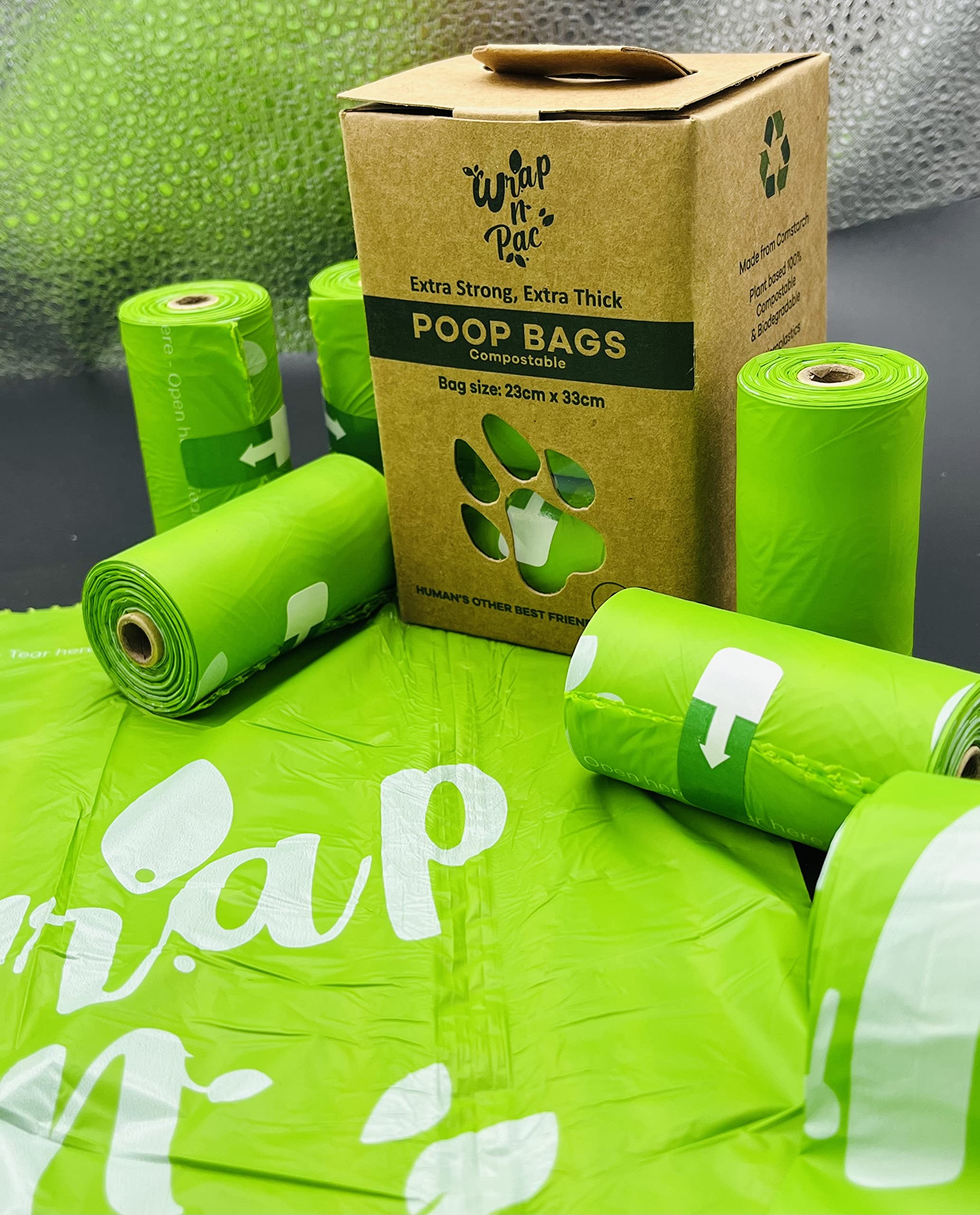 Biodegradable Pet Poop Bags 90 Pcs 6 Rolls of 15