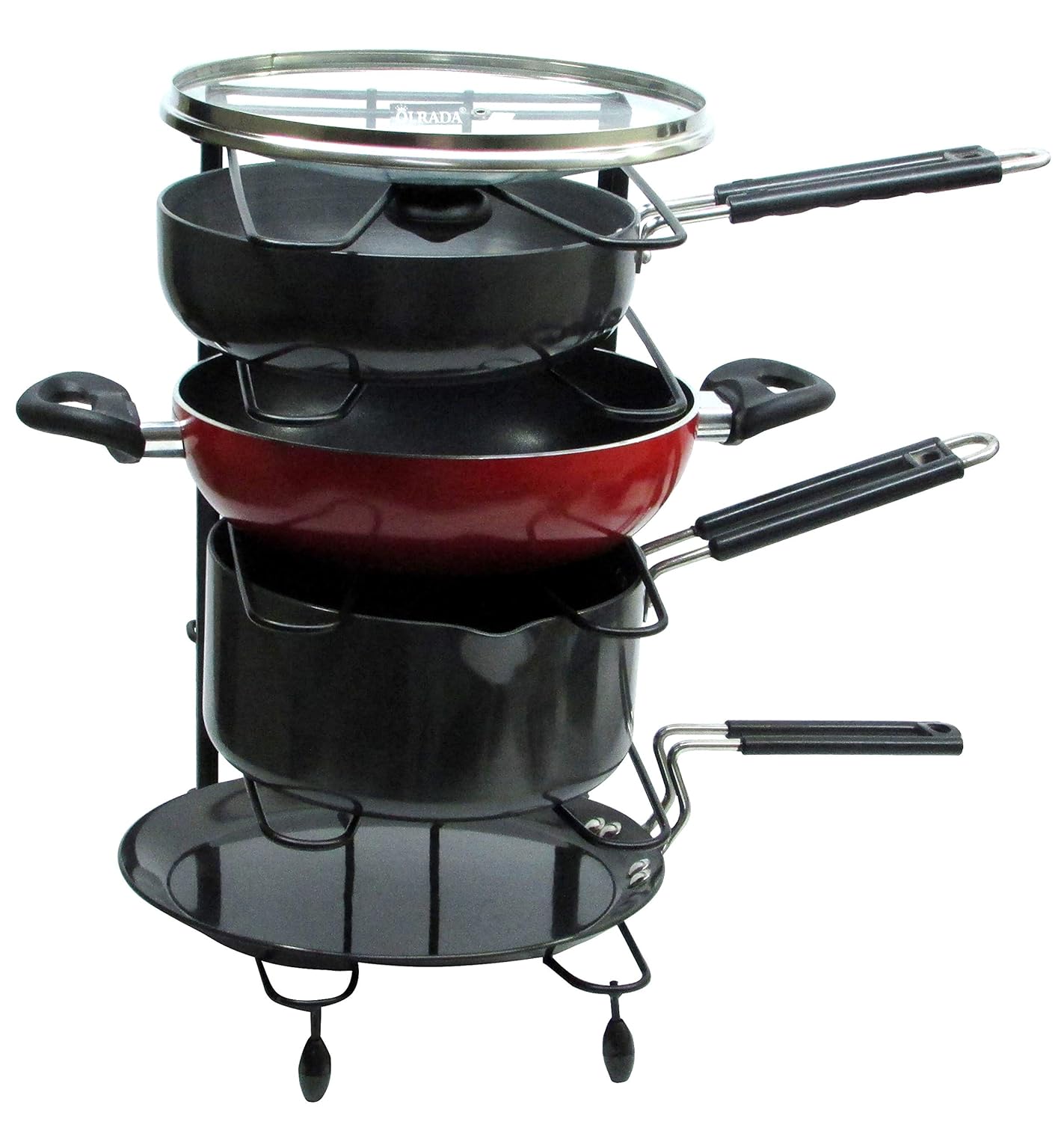 Buy Olrada Adjustable Multipurpose Pan and Pot tawa Rack Holder Stand 5 Wire Silicone Boot