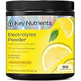 KEY NUTRIENTS Multivitamin Electrolytes Powder No Sugar - Refreshing Lemonade Electrolyte Powder - Sodium & Energy Supplement