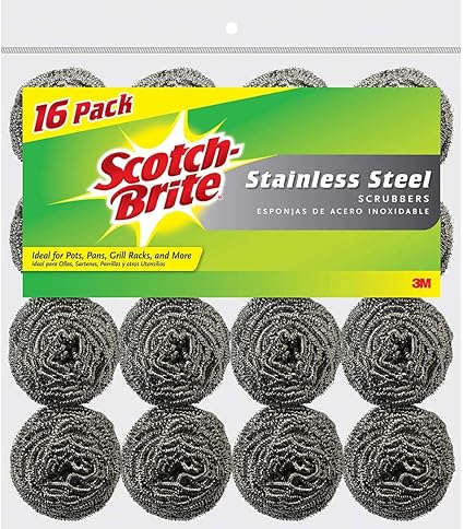 Amazon Com Scotch Brite Stainless Steel Scouring Pad 16 Pad Health Personal Care