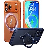 CASEKOO Ultra-Magnetic Stand for iPhone 17 Pro Max Case [Military Drop Protection] [Compatible with MagSafe] Shockproof Translucent Matte Slim Ring Holder Case for iPhone 17 ProMax 6.9", Orange