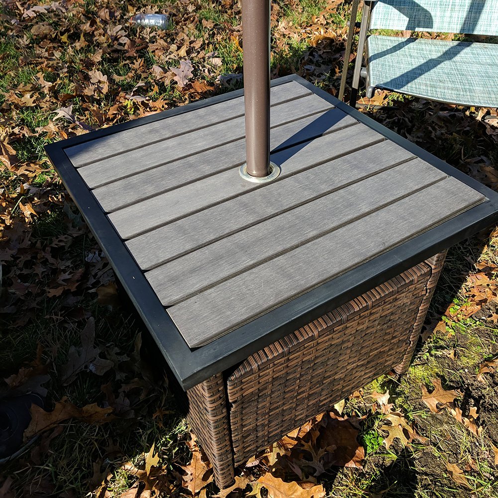 Patio Lawn Garden Umbrella Stands Bases Sundale Outdoor Patio Umbrella Stand All Weather Wicker Rattan Umbrella Table Garden Furniture Deck Pool Table