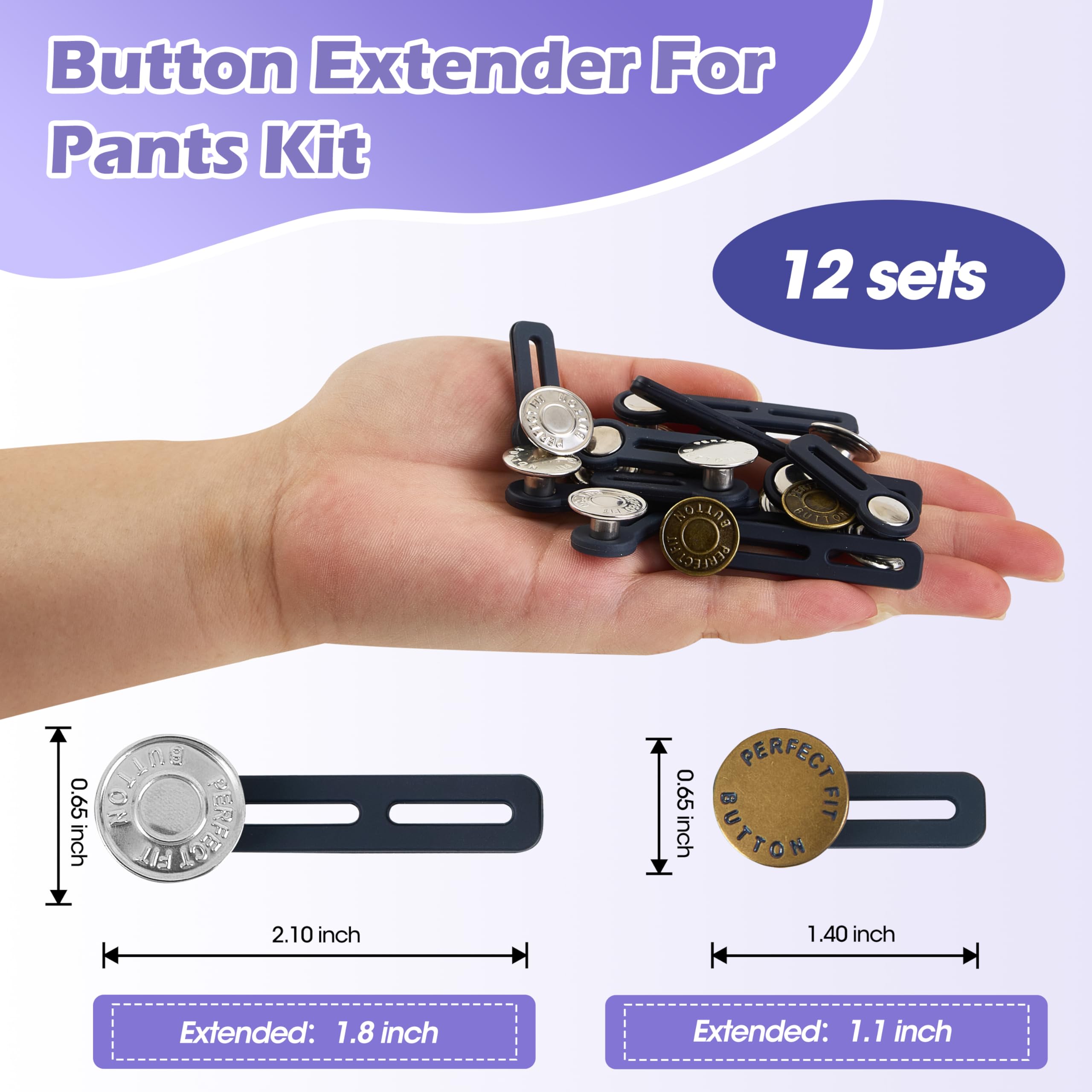 Mua 12 Sets of Button Extender for Jeans, Pants Button Extender Kit ...