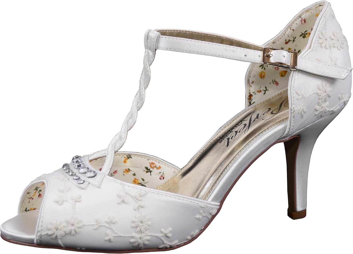 t bar peep toe wedding shoes