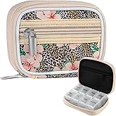 Pill Case Weekly Travel Pill Organizer for Purse with Removable 7 Day Pill Box Premium Neoprene Pill Container for Travel Purse Accessory, Vitamin, Supplement, Small Pieces Arrangement-Leopard