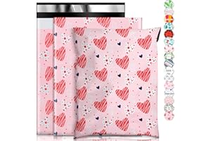 Oududianzi Poly Mailers 6X9, 100Pack Shipping Bags, Fashion Shipping Envelopes, Plastic Packaging Bags, Self-Seal Polymailers, Mailing Poly Bags for Business, Clothing (Simple Love)