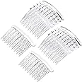 Gejoy 12 Pieces Plastic Teeth Hair Combs Tortoise Side Comb Hair Accessories(Transparent)