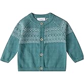 Stellou & friends 100% Cotton Baby Cardigan, Long Sleeve Knit Sweater for Kids, Unisex Tops for Infant, for Children 0-6 Yrs