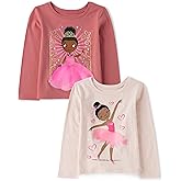 The Children's Place baby-girls And Toddler Unicorns,butterflies,trends Long Sleeve Graphic T-shirts,2 Pack
