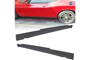 ECOTRIC Door Exterior Rocker Panel Guard Molding Trim Rail Compatible with 2008-2014 Dodge Challenger Side Skirt Extension Bo