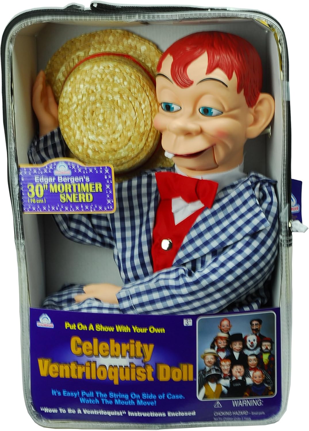 Mortimer Snerd Ventriloquist Dummy Doll Dressed with Shoes & Hat Book