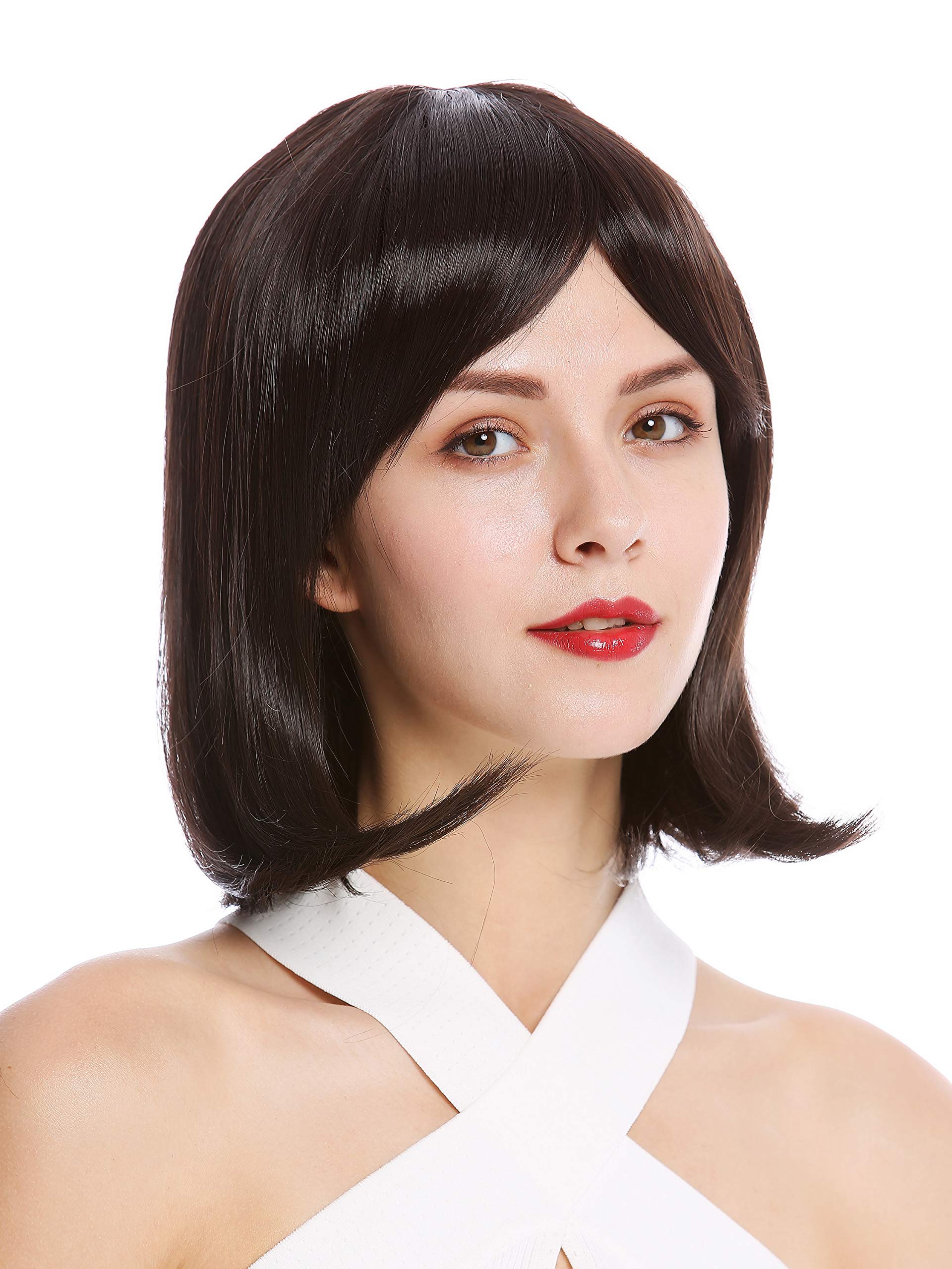 WIG ME UP - YZF-4366-M2 Lady Quality Wig short shoulder length Bob Longbob straight bangs dark brown