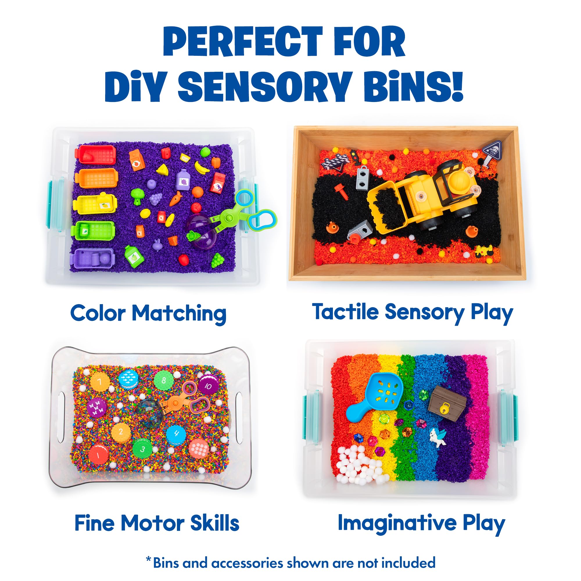 Educational Insights Pluffle® Mini 8-Pack - Sensory Bin Foam Set, No Mess Alternative to Sand Toys & Slime for Toddlers, Fun Sensory Table Filler for Home or Classroom, Gift for Kids Ages 3+