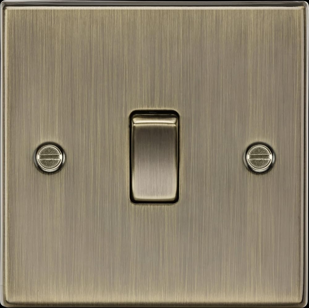 Knightsbridge CS2AB Square Edge 1G Light Switch Antique Brass 10AX 2-Way