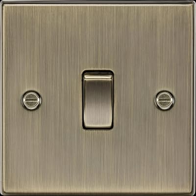 Knightsbridge CS2AB Square Edge 1G Light Switch Antique Brass 10AX 2-Way