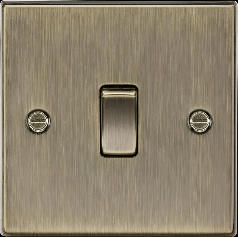 Knightsbridge CS2AB Square Edge 1G Light Switch Antique Brass 10AX 2-Way