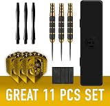 Harrows Voodoo Brass Steel Tip Darts Set 19g 21g 23g 25g 27g with Case view 2