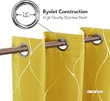 Deconovo Eyelet Room Darkening Curtains Silver Wave Foil 66x72 Two Panels view 4