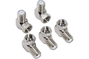 90 Degree Coaxial Connector, RFAdapter F Type Right Angle Male to Female RF Coax Cable Adapter, Coaxial RG6 Adapter for Wall 