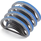 Kquzemra 32 Pack 1/2 X 18 Inch Zirconia Sanding Belts 80 Grit for Metal | 1/2x18 Belt Sander Sandpaper for Mini Belt Sander, Metal Polishing, Knife Sharpening, Derusting, Woodworking