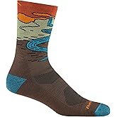 Darn Tough Vermont Men's Micro-Crew Hiking Socks, Chasing Waterfalls, Earth, Medium - Lightweight Cushioned Crew Socks for Men (Style 5020)