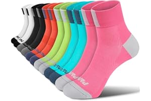 PAPLUS Ankle Compression Socks for Women 6 Pairs, Running Athletic Socks with Arch Support，Plantar Fasciitis Socks