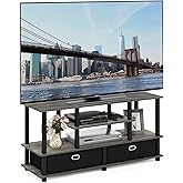 Furinno JAYA Large Stand for up to 55-Inch TV, French Oak, 47. 63(W) x 15. 55(H) x 22. 79(D) Inches., Grey/Black