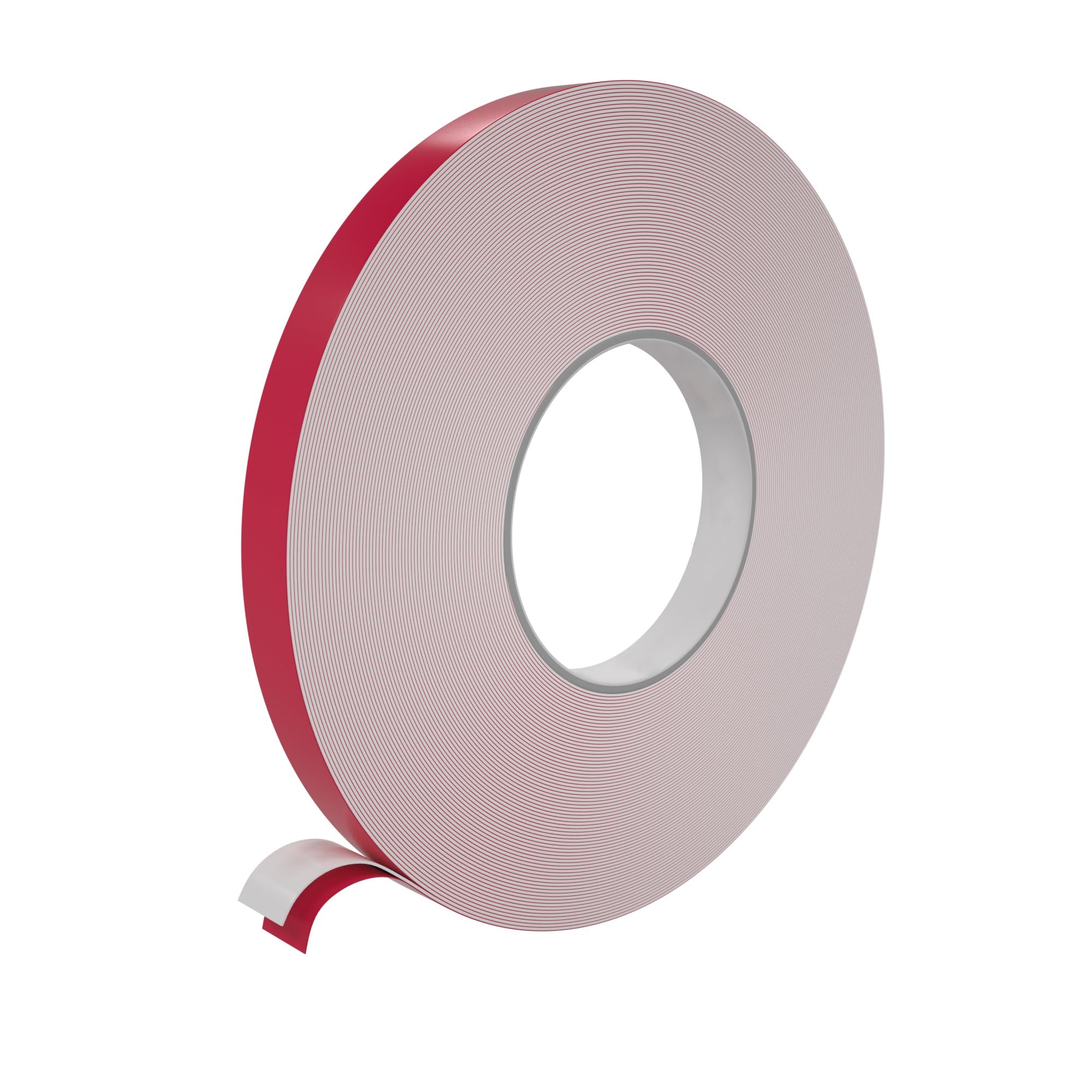 Wooden World - Double side Foam tape PE - White foam - 1 mm Thick 25 mm width and 50 m long - Red spacer