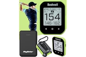 Bushnell Phantom 3 (Green) Slope Golf GPS Handheld Bundle - Touchscreen, Auto Course & Hole Recognition, Auto-Prompt Score Entry with PlayBetter Portable Charger, Belt Clip & Carabiner