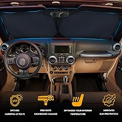 EcoNour Jeep Windshield Sunshade | Sun Visor for UV