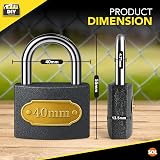 SOL 2 Pack 40mm Padlocks with Keys Outdoor Weatherproof Hardened Shackle view 2