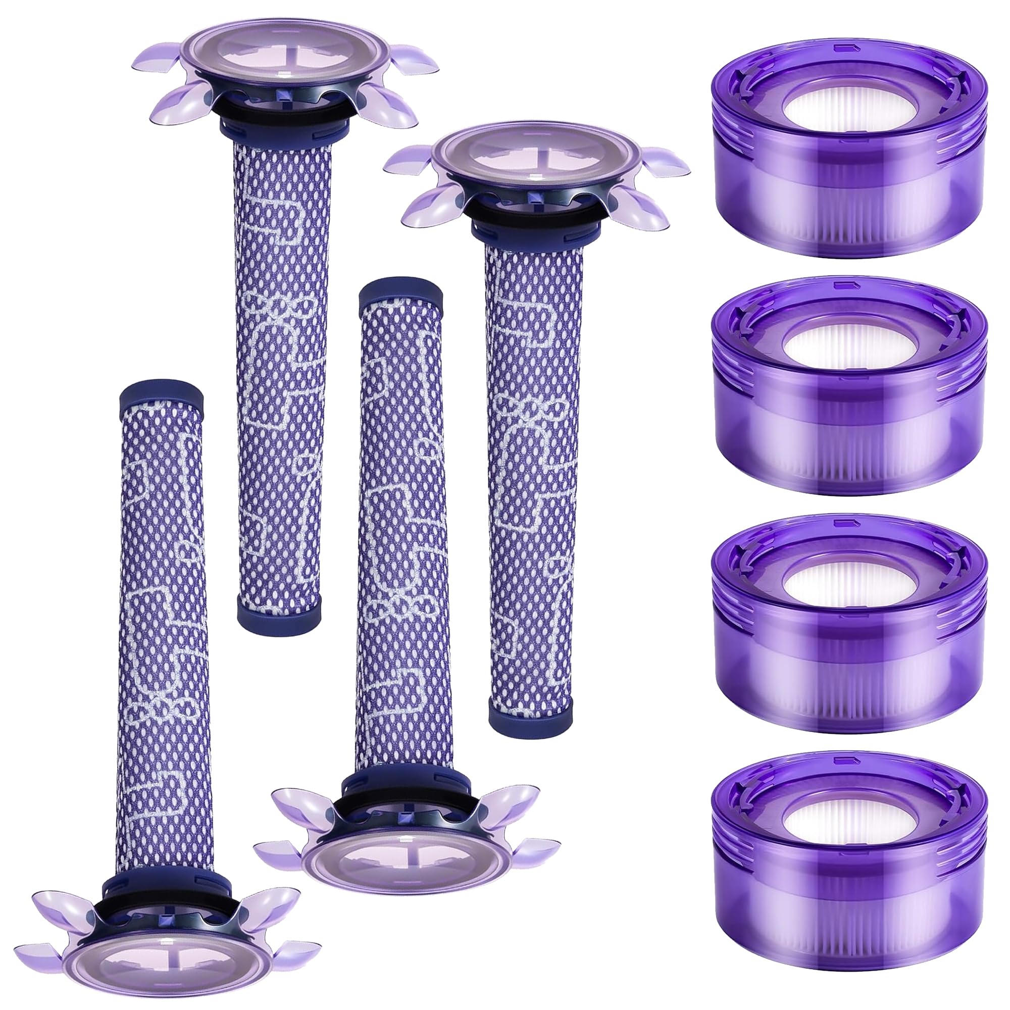 Photo 1 of V7 V8 Replacement Filter for Dyson V7, V8 Animal and V8 Absolute Vacuum, 4 Pre-Filters and 4 Post-Filters, Compare to Part # 965661-01 & 967478-01