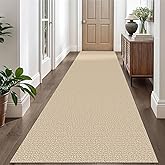 EARTHALL Washable Runner Rug 3x10 Ft Non Slip Runners for Hallways Long Cotton Rubber Backed Kitchen Runner Braided Indoor Floor Carpet Runners for Entryway, Hallway, Kitchen, Golden Beige/White