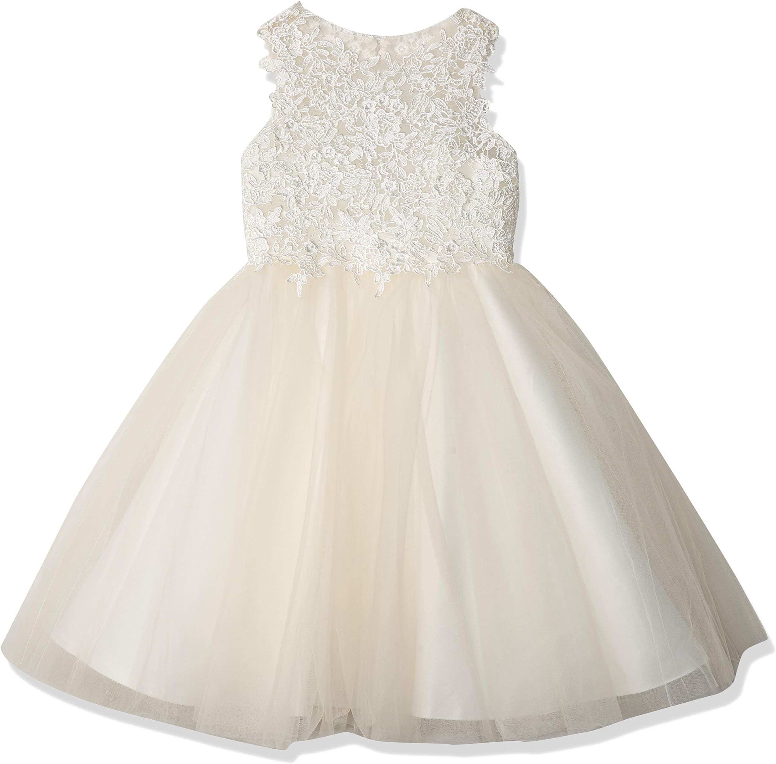 Miama Champagne Lace Tulle Wedding Flower Girl Dress Junior Bridesmaid Dress